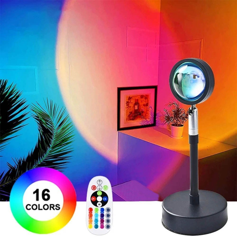 H3a8cee57c52b4e0c8d3fc1c41c70a083A.jpg Rainbow Sunset Lamp With Remote Control - Image 1